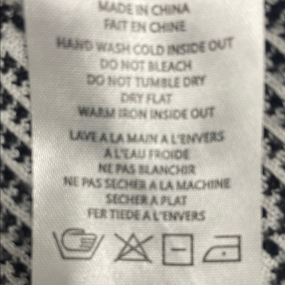 Elena Wang Black and White Patchwork Sweater Cowl Neck Long Sleeve Pockets Sz XL - Picture 6 of 9